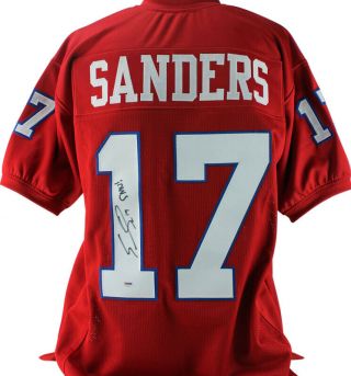 Emmanuel Sanders " Smu " Authentic Signed Red Jersey Autographed Psa/dna