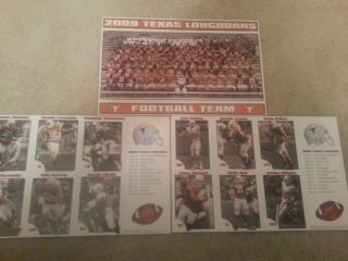 2009 Texas Football Card Sheet Cards College Ut Team Roster Photo Ncaa Longhorns