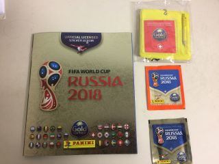 Panini Fifa World Cup Russia 2018 Empty Album Gold Edition Checklist Bag