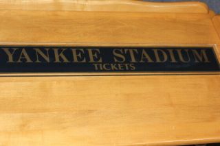 Yankee Stadium Glass Ticket Sign 4 X 24 Inches