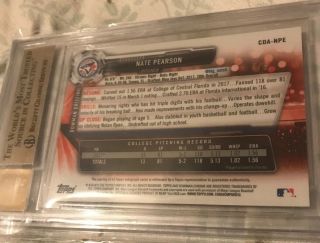 NATE PEARSON 2017 Bowman Chrome Red Refractor AUTOGRAPH 4/5 BGS 9.  5 Auto 10 3