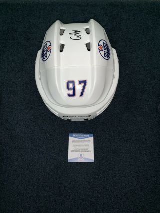 Connor Mcdavid Signed Autographed Edmonton Oilers Full Size White Helmet Beckett