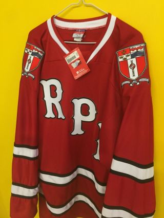 RPI HOCKEY JERSEY CHAMPION XL RENSSELAER POLYTECHNIC INSTITUTE MADE IN USA 2