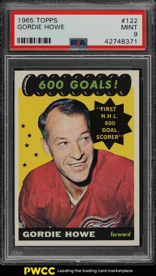 1965 Topps Hockey Gordie Howe 600 Goals,  Short Print 122 Psa 9 (pwcc)