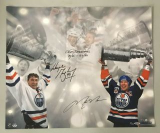 Wayne Gretzky & Mark Messier Dual Signed Stanley Cup 20x24 Photo Steiner Uda /99