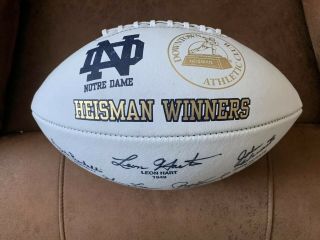 Notre Dame University Autographed Footbal All 7 Heisman Winners College Football