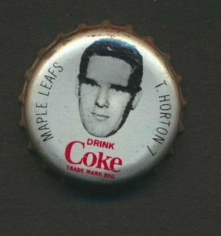 Tim Horton Hof 1965 - 66 Coke Cap Vintage Coca Cola Nhl Hockey Memorabilia Leafs