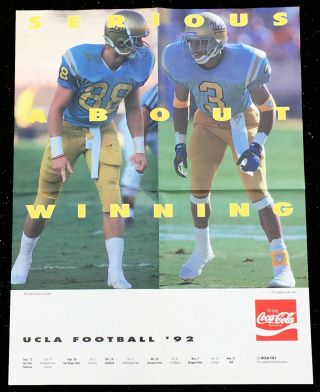1992 Ucla Bruins 17 X 22 " Coca - Cola Football Poster Schedule