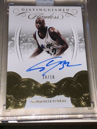 2017 - 18 Flawless Shaquille O’neal Hof Legend Distinguished Auto /10 Encased