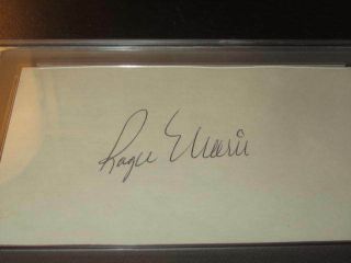 Roger Maris York Yankees Baseball Autographed 3x5 Card Psa Slabbed
