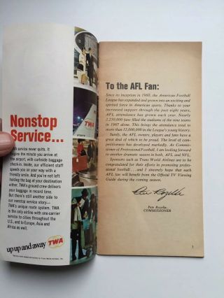 TWA Official AFL ‘68 TV Viewing Guide American Football League Rare 2