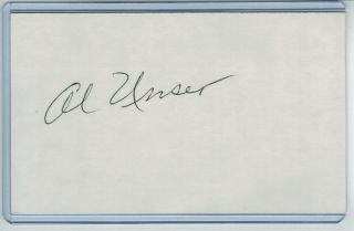 Al Unser Index Card Signed 1942 - 45 Detroit Tigers Reds Psa/dna Certify 1912 - 1995