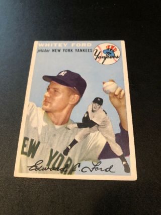 1954 Topps Baseball Card 37 Whitey Ford Yankees Ex,  /exmt