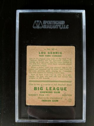 1933 Goudey LOU GEHRIG 92 SGC 40 (3) (Priced for Quick) 3