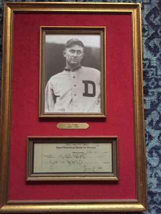 Ty Cobb Check July 31,  1945 To Olympic Club