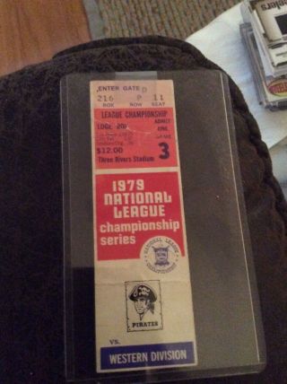 1979 Pirates Nl Championship Series Game 3 Ticket Stub Three Rivers Stadium