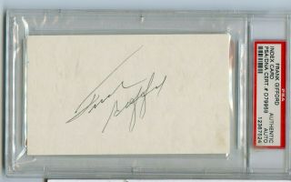 Frank Gifford Signed 3x5 Index Card Psa Slabbed Authentic Ny Giants As515