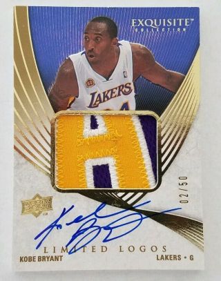 Kobe Bryant 07/08 Exquisite Limited Logos Patch Auto 50