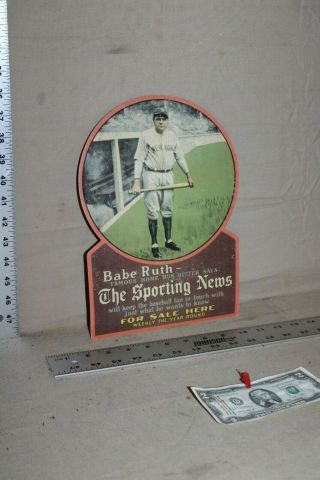 Scarce 1920s Babe Ruth The Sporting News Here Display Sign Baseball