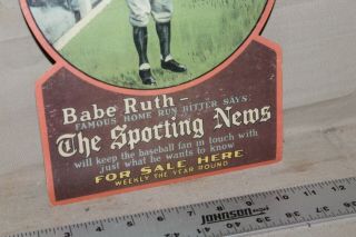 SCARCE 1920s BABE RUTH THE SPORTING NEWS HERE DISPLAY SIGN BASEBALL 3