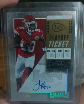 Tyreek Hill 2018 Panini Contenders Playoff Ticket Auto /49 Chiefs