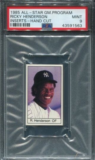 1985 85 All - Star Game Program Rickey Henderson Psa 9 Yankees 91563