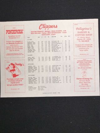 1988 Batavia Clippers Geneva Cubs Unscored Minor League Baseball Program 5
