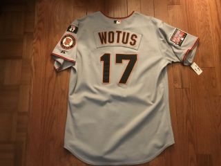 2007 Ron Wotus Sf Giants Game Worn Road Jersey W/team Stamp Size 48 47