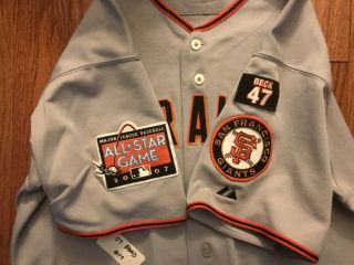 2007 RON WOTUS SF Giants Game Worn ROAD JERSEY W/TEAM STAMP SIZE 48 47 6