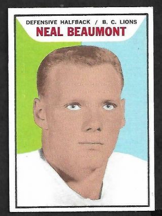 1965 Topps Cfl Football: 1 Neal Beaumont,  B.  C.  Lions,  Ex - Nrmt