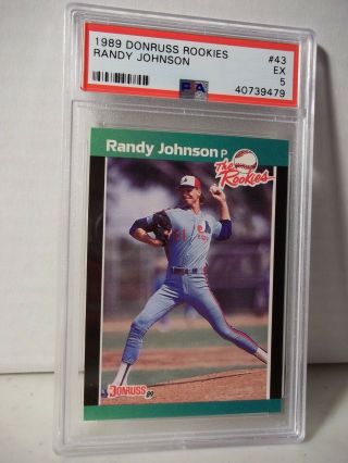 1989 Donruss Rookies Randy Johnson Psa Ex 5 Baseball Card 43 Mlb Hof