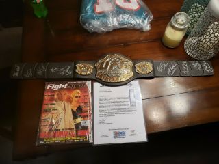 Ufc Signed Belt Khabib And Hall Of Famers With Letter Of Authenticity Psa Dna