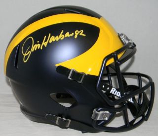 Jim Harbaugh Signed Autographed Michigan Wolverines Full Size Speed Helmet Jsa