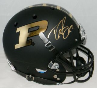 Drew Brees Autographed Signed Purdue Boilermakers Black Full Size Helmet Beckett