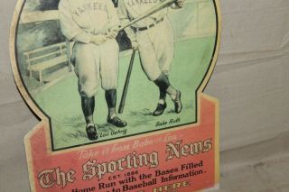 SCARCE 1920s BABE RUTH GEHRIG THE SPORTING NEWS HERE DISPLAY SIGN BASEBALL 4