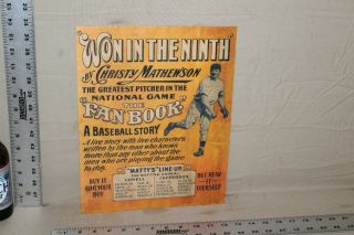 Scarce 1920s Christy Matty Mathewson Baseball Story Line - Up Sporting Good Sign