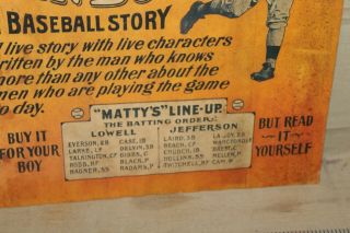 SCARCE 1920s CHRISTY MATTY MATHEWSON BASEBALL STORY LINE - UP SPORTING GOOD SIGN 3