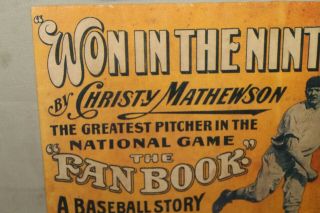SCARCE 1920s CHRISTY MATTY MATHEWSON BASEBALL STORY LINE - UP SPORTING GOOD SIGN 6