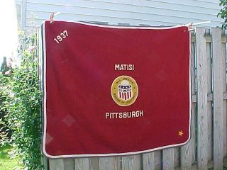 1937 Ncaa College Football All American Felt Blanket Award To Tony Matisi - Pitt