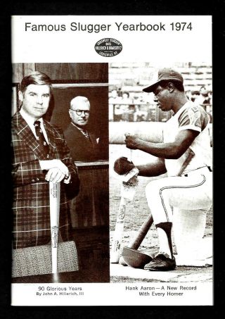 1974 Famous Louisville Slugger Yearbook Hank Aaron Braves Near