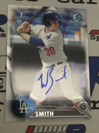 2016 Bowman Chrome Los Angeles Dodgers Will Smith Base Auto