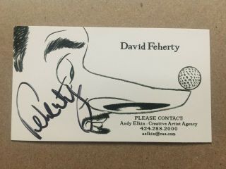 David Feherty Autograph Pga Tour Golf Channel Nbc Sports Business Card Signed