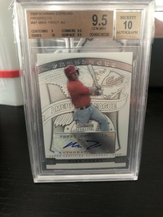 2009 Bowman Sterling Prospects Auto Mike Trout Rc
