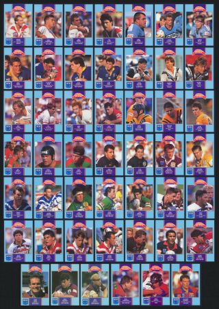 1993 Fielders Bread Rugby League Football Set Of 48 Scratch Cards