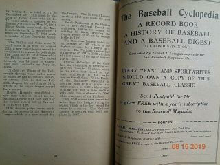1923 WHO ' S WHO IN BASEBALL BOOK - GEORGE SISLER ON COVER - Orig.  Exc 10