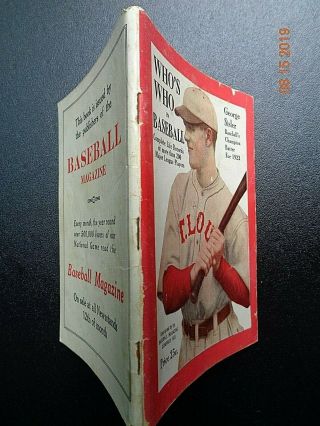 1923 WHO ' S WHO IN BASEBALL BOOK - GEORGE SISLER ON COVER - Orig.  Exc 3