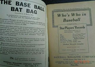1923 WHO ' S WHO IN BASEBALL BOOK - GEORGE SISLER ON COVER - Orig.  Exc 6