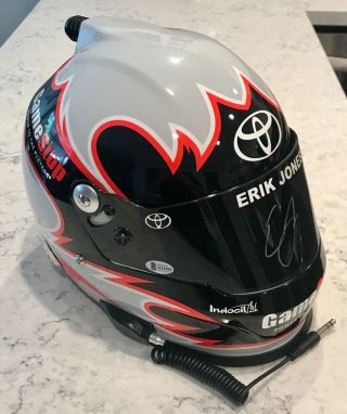 Erik Jones Game Stop Toyota Supra Gibbs Signed Full Size Nascar Helmet Bas