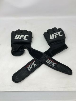 Official Ufc Leather Padded Black Gloves Ultimate Fighting Championship Large