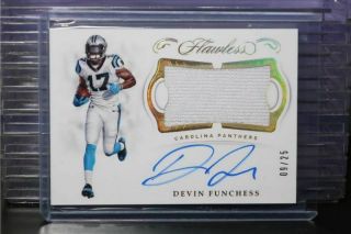 2018 Flawless Devin Funchess Patch Auto Autograph 09/25 Panthers Lg